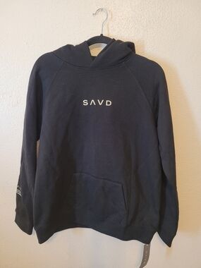 SAVD Faith Fashion Fitness Black John 3:16 Christian Hoodie Size Medium